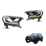 FULL LED HEADLIGHTS FORD RANGER 2016+ T7 T8 FACTORY STYLE PLUG & PLAY LEDEVO 2 PCS