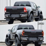 FULL LED TAIL LIGHTS TOYOTA HILUX 2020+ SMOKED FACTORY STYLE PLUG & PLAY LEDEVO 2 PCS - Image 4