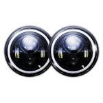 LED HEADLIGHTS SUITABLE FOR JEEP 7" 60W 8000LM 9-32V HIGH/LOW BEAM ANGEL EYES DRL & TURN INDICATOR LD21WL128