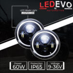 LED HEADLIGHTS SUITABLE FOR JEEP 7" 60W 8000LM 9-32V HIGH/LOW BEAM ANGEL EYES DRL & TURN INDICATOR LD21WL128 - Image 4