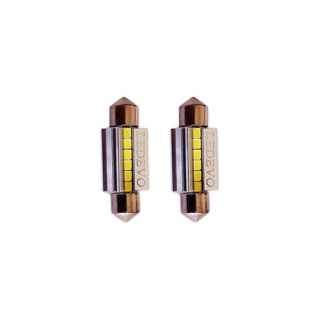 thumbnail image 2 of 2x 39mm C5W Canbus LED Festoon Bulbs – 6000K White – No Error – For License Plate 2 of 4
