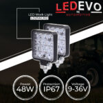 2 PIECES LED WORK LIGHT 48WATT 9-36VOLT LEDEVO LD21WL102 - Image 2